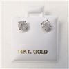 Image 4 : 14K White Gold Diamonds(0.78Ct,I1-I3,G-H) Unisex Cast Stud Earrings (~weight 0.67g), Made in Canada,