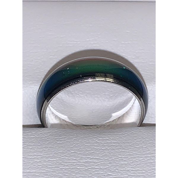 Silver Color Changing Mood Ring high polished silver size 6.5