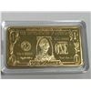 Image 1 : USA one Dollar 24K 99.99 Pure Gold Plated Wafer certificate bar, NEW cased
