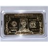 Image 2 : USA one Dollar 24K 99.99 Pure Gold Plated Wafer certificate bar, NEW cased
