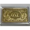 Image 3 : USA one Dollar 24K 99.99 Pure Gold Plated Wafer certificate bar, NEW cased