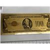 Image 1 : USA Silver Certificate $100 Gold Foil Plated collector Bill