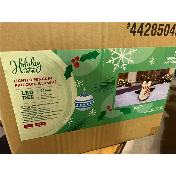 NEW Holiday Living Lighted Penguin LED Yard Decor 28 inch high