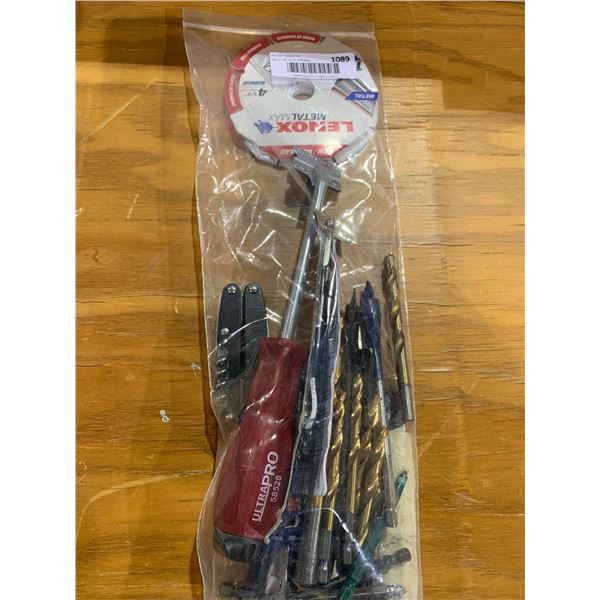 Large Bag full of tools, drill bits, cut off disc