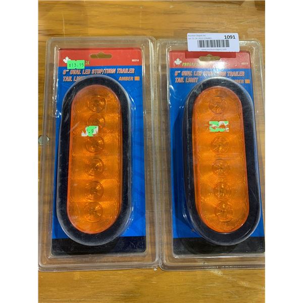 Lot of 2 - Amber LED replacement Trailer Market Lights