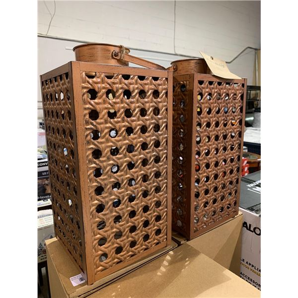 NEW Paradise antique copper style metal lantern Lot of 2