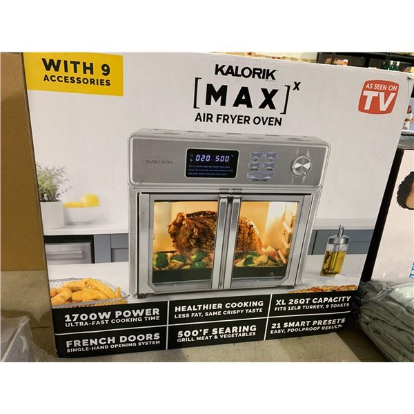 Kalorik MAX 1700W Air Fryer Oven Stainless Steel double door counter top model