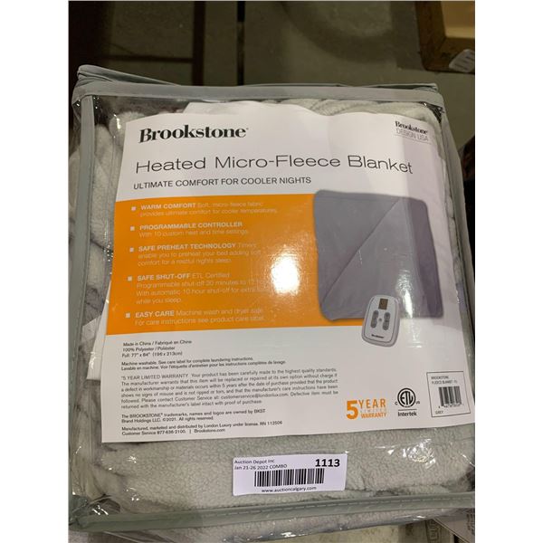 Brookstone heated micro fiber blanket Full Size