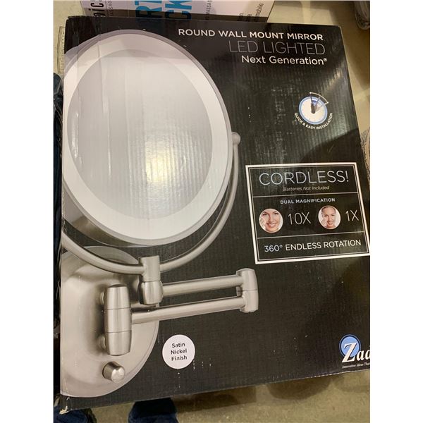 NEW Round wall mount LED magnifier mirror