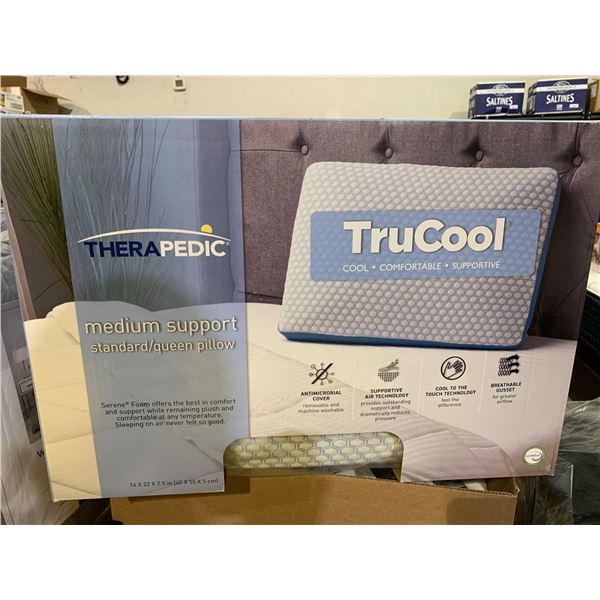 NEW Therapedic TruCool medium support queen pilllow