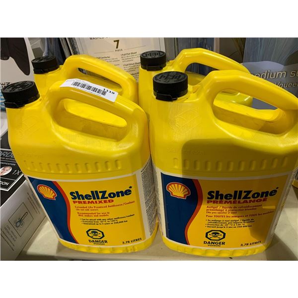 Shell Zone pre mixed antifreeze lot of 4 x 3.78L