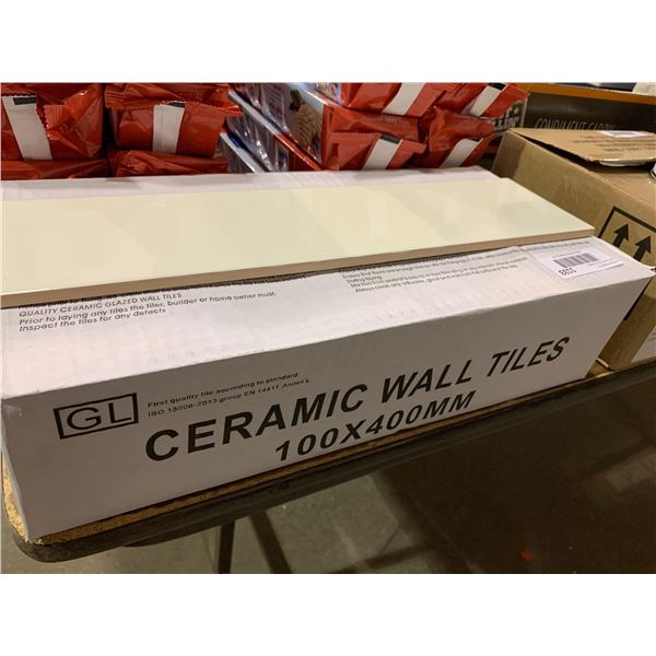 Case lot of ceramic wall tiles white 100mmx400mm