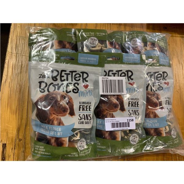 Zues Better Bones rawhide free chicken dog chews lot of 6 x 251g