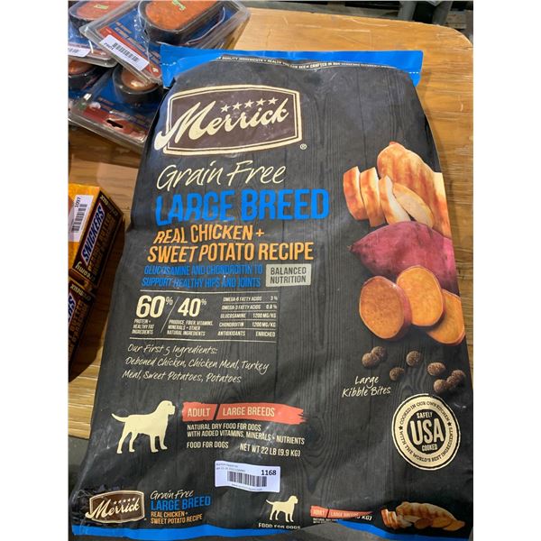 Merrick grain free large breed Chicken & sweet potatoe -22Lbs
