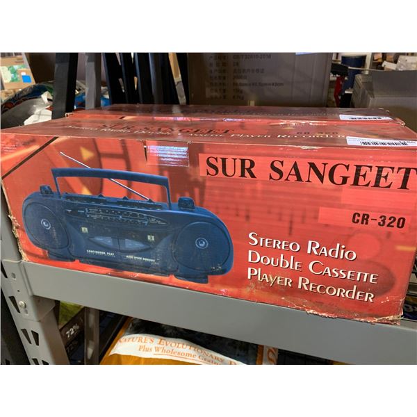 NEW Retro dual cassette boom box stereo