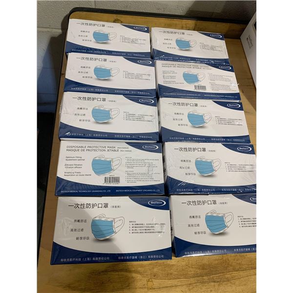 BioTech 3 layer Protective Masks Lot of 10 x 50