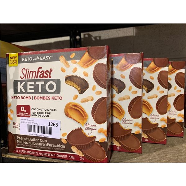 Slimfast Keto Bomb Peanut butter cup Lot of 4 x (14x17g)