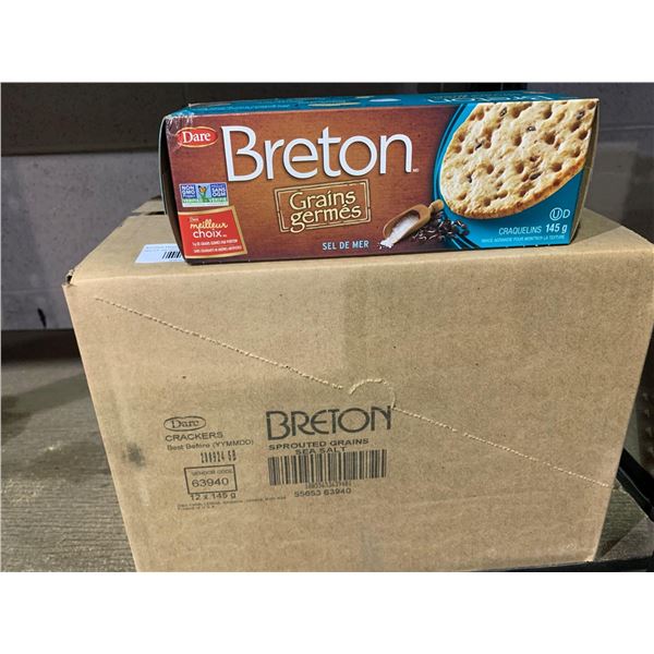 Dare Breton Sprouted Grains crackers case lot of 12 x 145g