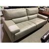 Image 2 : NEW California Design Tan Leather 2 seater sofa ( small rip on top of cushion as pictured)