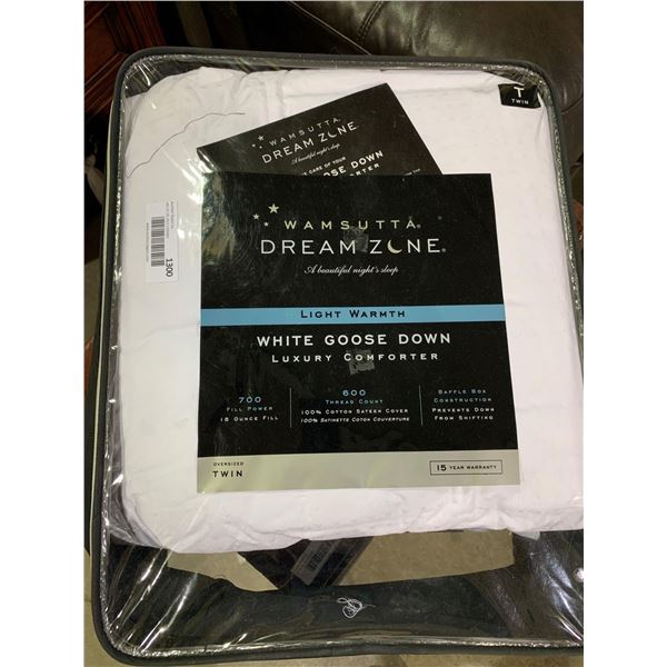 Wamsutta Dream Zone white goose down 600 thread count oversize twin comforter