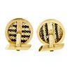 Image 2 : Vintage Men's Solid 18k Yellow & White Gold Round Basket Weave Cufflinks Links