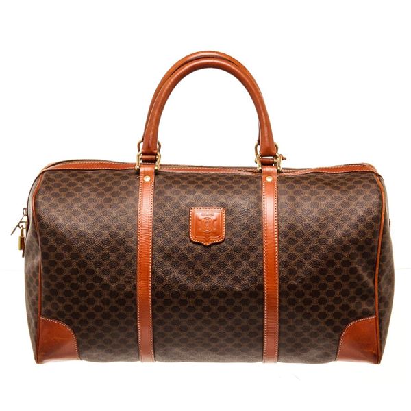 Celine Brown Leather Vintage Travel Bag