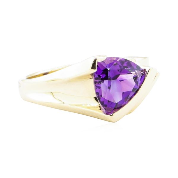 1.70 ctw Amethyst and Diamond Ring - 14KT Yellow Gold