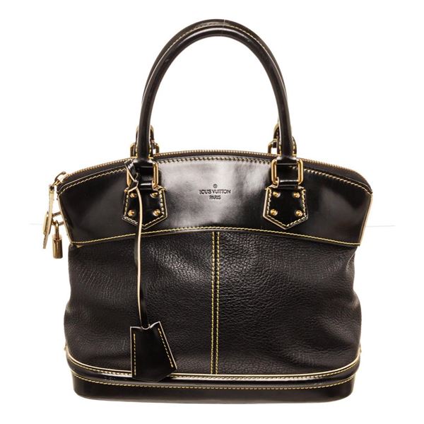 Louis Vuitton Black Leather Lockit PM Tote Bag