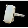 7.50 ctw Opal and Diamond Ring - 14KT White Gold