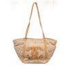 Image 1 : Chanel Peach Caviar Leather CC Camelia Shop Bag