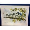 Image 2 : M.MORGAN WARREN ARTIST SIGNED LEP 98/300 WITH COA TITLED "A FULL TIME JOB" (BLUE JAY FAMILY)