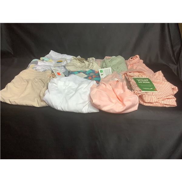 BAG OF ASSORTED LADIES CLOTHING BRANDS INCLUDE; PRANA, MEC, PATAGONIA, NIKE & MORE