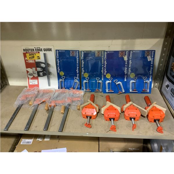 3018 Router Edge Clamp ASSORTED CLAMPS AND ROUTER EDGE GUIDE