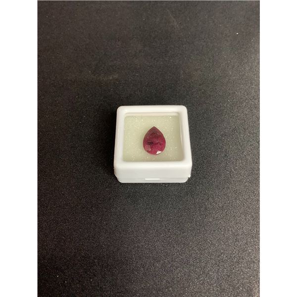 NATURAL RUBY 6.46CT 13.03 X 9.07 X 5.99MM PEAR CUT MADAGASCAR UNTREATED