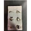 Image 2 : 6 PIECES.925 STERLING SILVER RINGS (SOLID NOT PLATED) AND 2 GEMSTONE BANDS