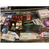 Image 3 : SHELF LOT OF ASSORTED GROOMING SUPPLIES, CLOCKS, TRAVEL POLISHING KIT