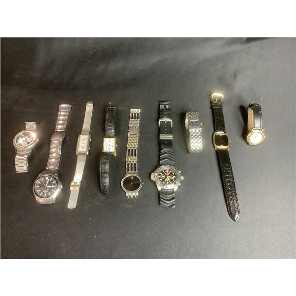 9 ASSORTED WATCHES (SOME NEED REPAIRS) BRANDS INCLUDE: CITIZEN, SEIKO, ESQ, & MORE