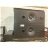 Image 1 : 2 36" X  15" FLOOR STANDING  SPEAKERS WITH SPEAKER GRILLES, 1 IS DAMAGED