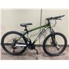 Image 2 : NEW IN BOX MH FASTRACK BLACK/NEON GREEN 24 SPEED FRONT SUSPENSION MOUNTAIN BIKE