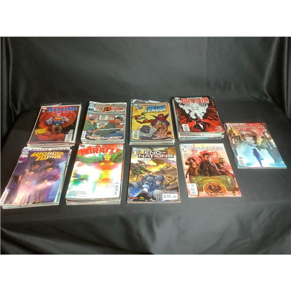 LARGE COLLECTION OF COMIC BOOKS TITLES INCLUDE: SUPER NATURAL, BATMAN BEYOND, WONDER TWINS, JUSTICE