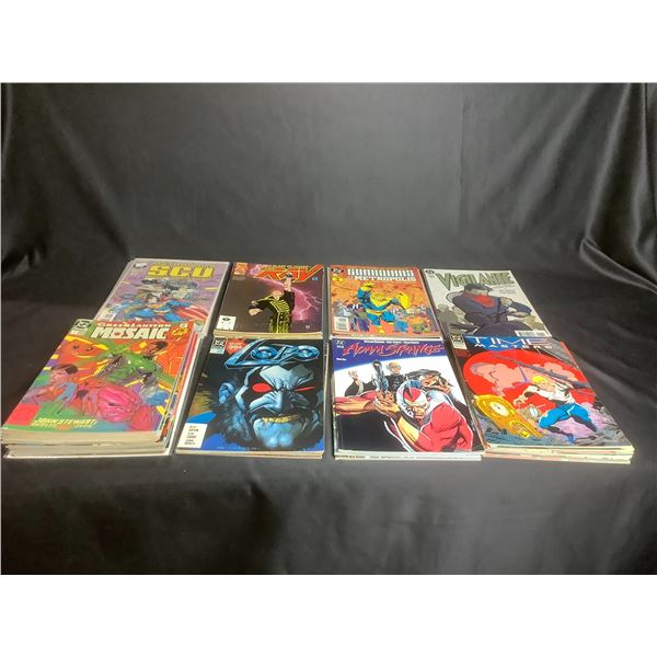 LARGE COLLECTION OF COMIC BOOKS TITLES INCLUDE: GREEN LANTERN MOSAIC, LOBO, ADAM STRANGE, TIME