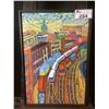 Image 1 : FRAMED ORIGINAL OIL ON BOARD RAILYARDS & SUN BUILDING 2011 25 X 17"