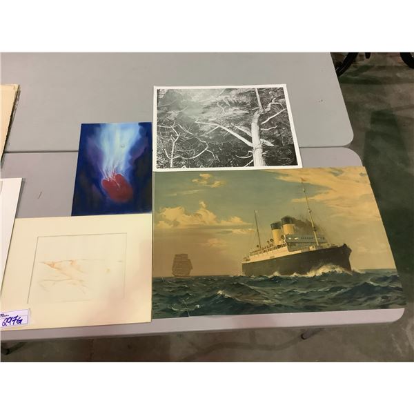 4 ASSORTED SIZE PRINTS