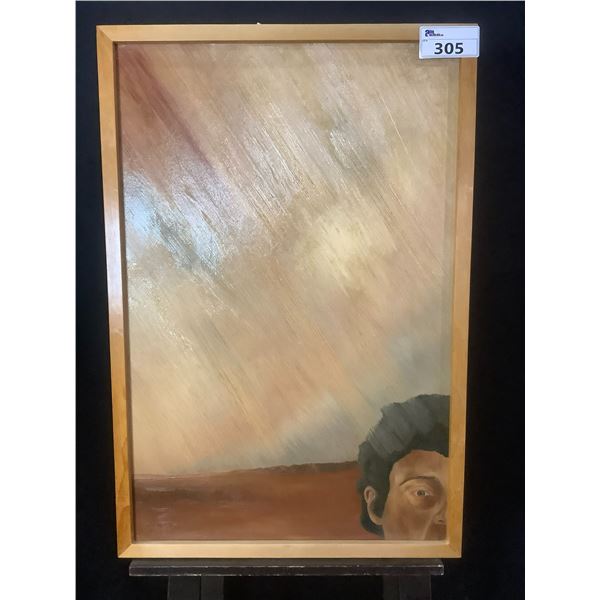 FRAMED ORIGINAL OIL ON MASONITE BY RAYMOND GARIEPY TITLED  AND WHILE THE AFTERNOON