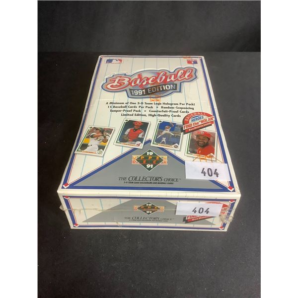 SEALED BOX OF UPPER DECK THE COLLECTOR'S CHOICE BASEBALL 1991 EDITION CARDS