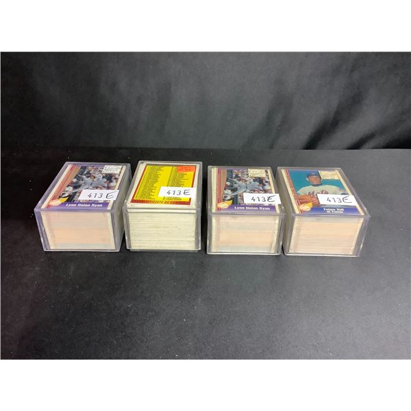 4 PLASTIC CONTAINERS OF ASSORTED BASEBALL CARDS