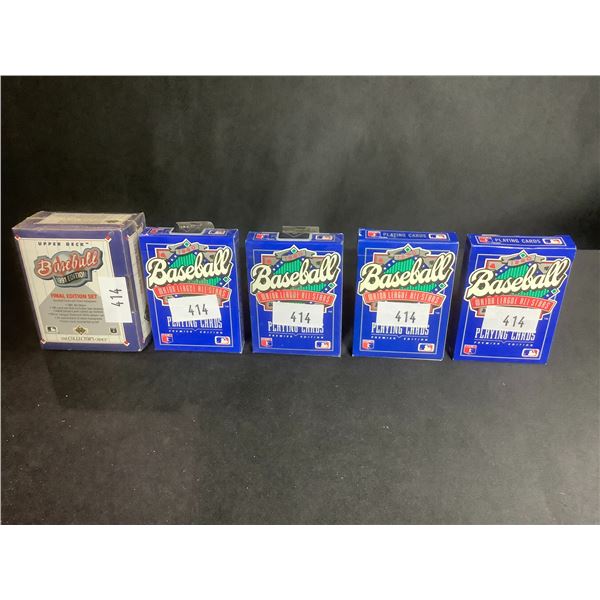 SEALED UPPER DECK 1991 BASEBALL EDITION FINAL EDITION SET & 4 PACKS OF PLAYING CARDS