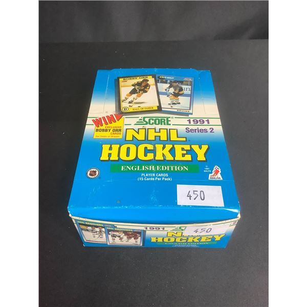 BOX OF SEALED SCORE 1991 SERIES 2 NHL HOCKEY CARD PACKS