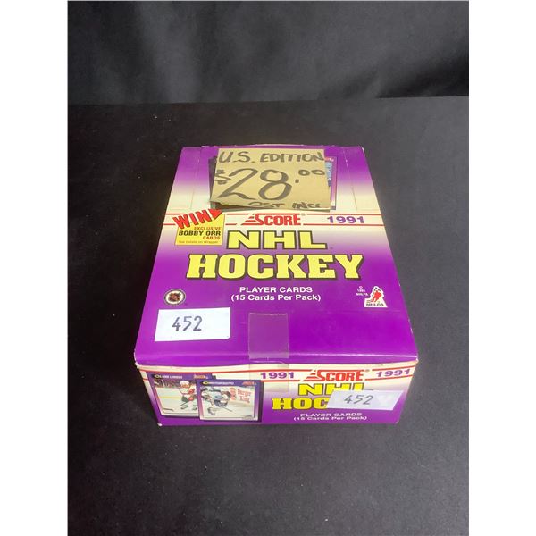 BOX OF SEALED SCORE 1991 NHL HOCKEY CARD PACKS