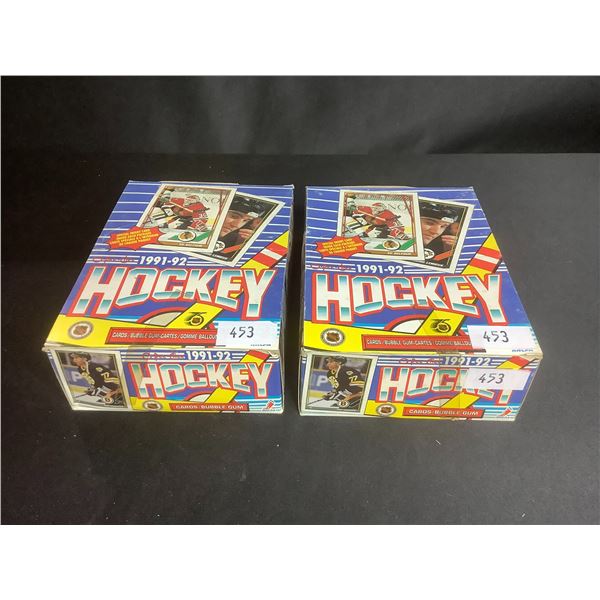 2 BOXES OF SEALED 1991-1992 O-PEE-CHEE HOCKEY BUBBLE GUM CARD PACKS